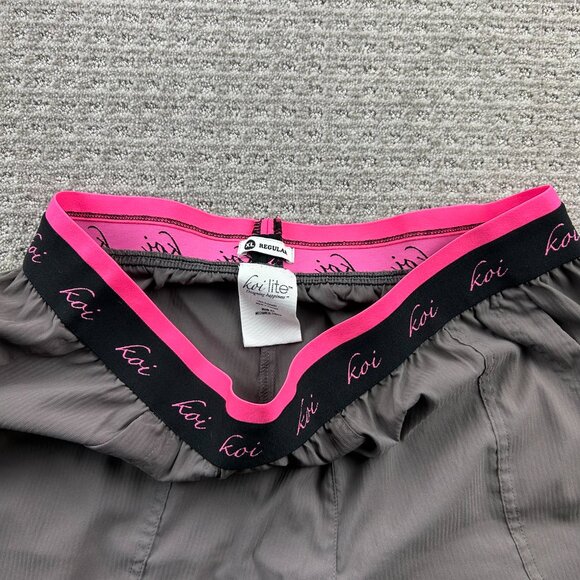 Koi Scrub Pants Women Size XL Regular Slim Fit Brown Stripes Casual Uniform - Picture 4 of 13